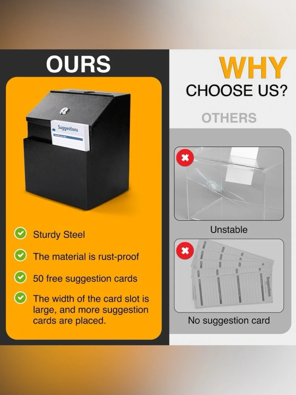 LINSIRON Suggestion Box 2 pc